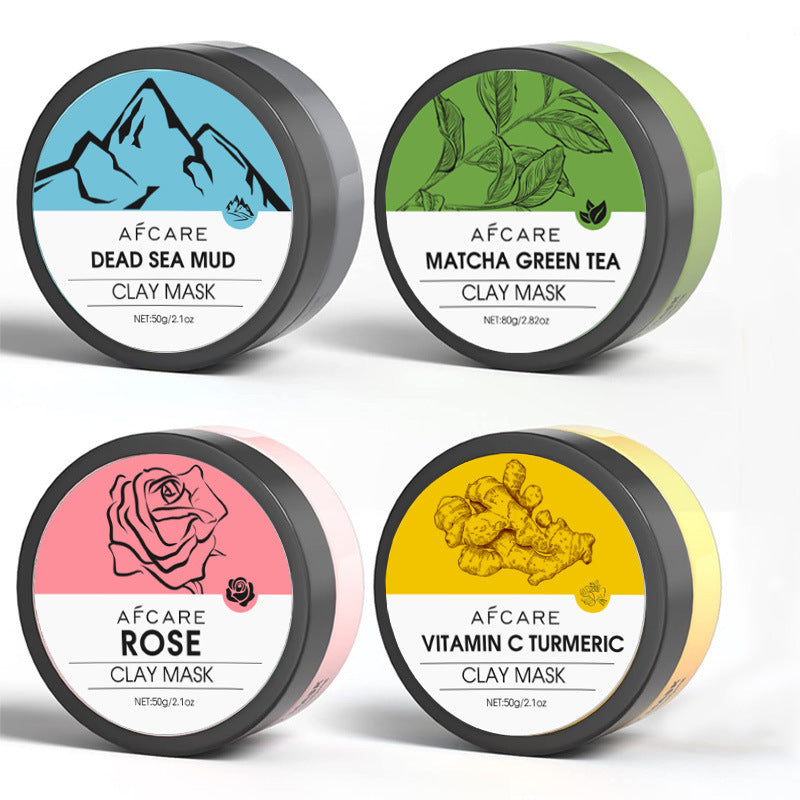4 Pack Dead Sea Mud Green Tea Turmeric Rose Clay Mask