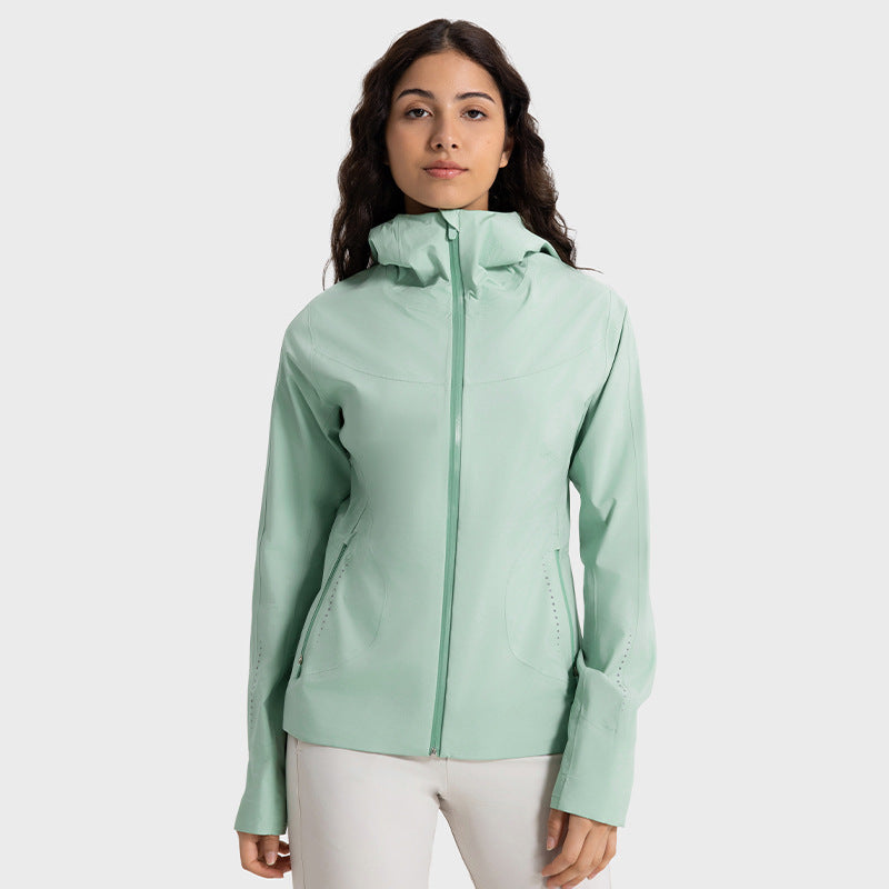 Autumn And Winter New Hooded Windbreaker Outdoor Windproof Waterproof Sports Coat For Women