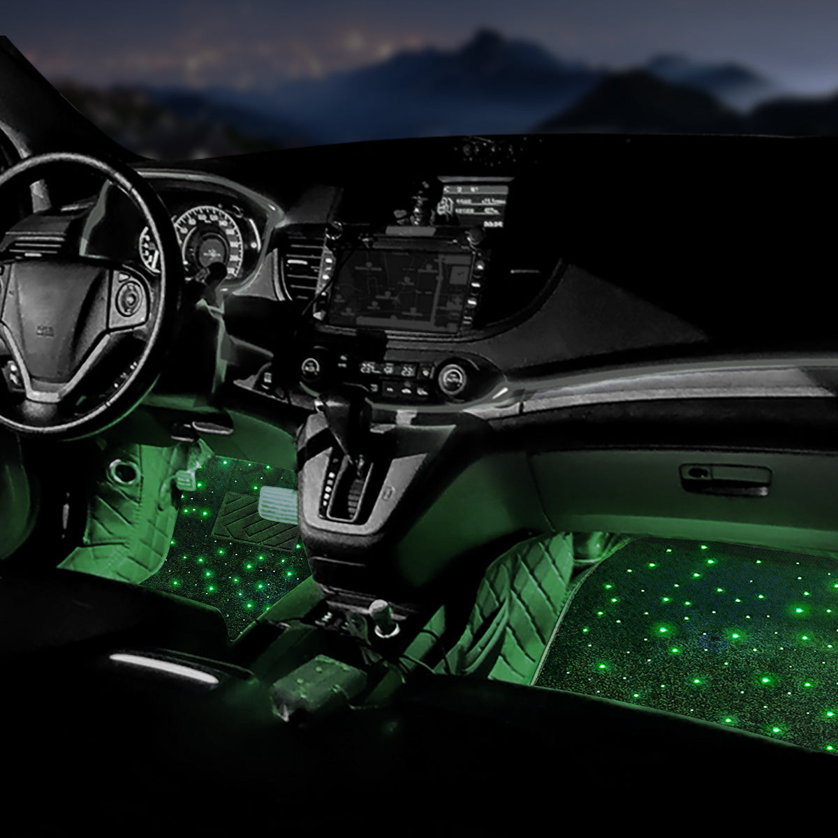 Car Led Atmosphere Lamp Starry RGB Car Luminous Foot Mat