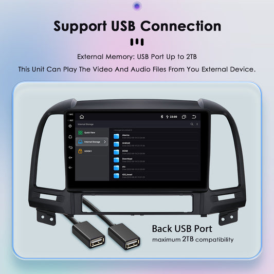 Hyundai Santa Fe 2 06-12 Android Central Control Car GPS Navigation