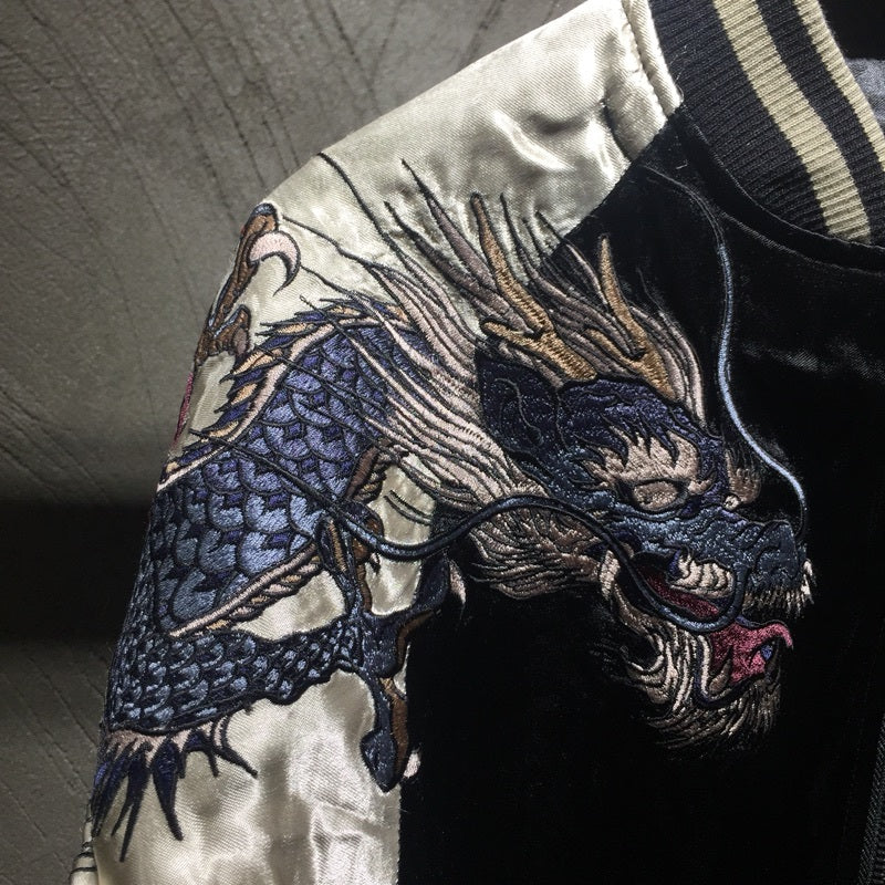 Men's embroidery double-faced jacket
