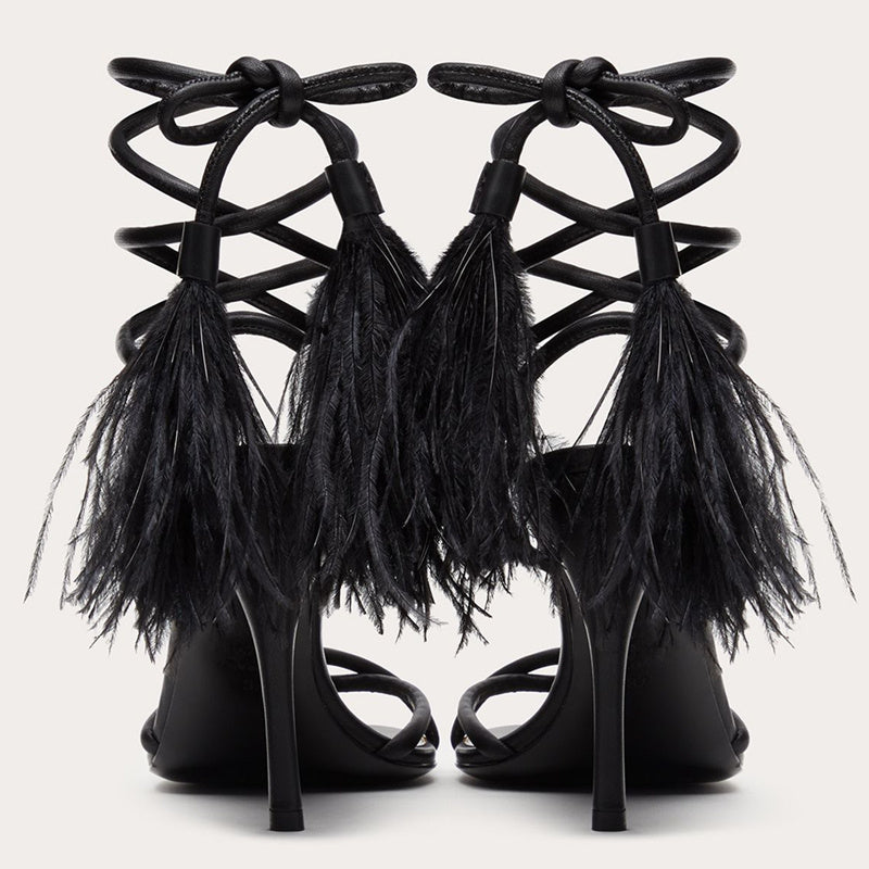 Lace-up Feather  Versatile One-Line Roman Sandals