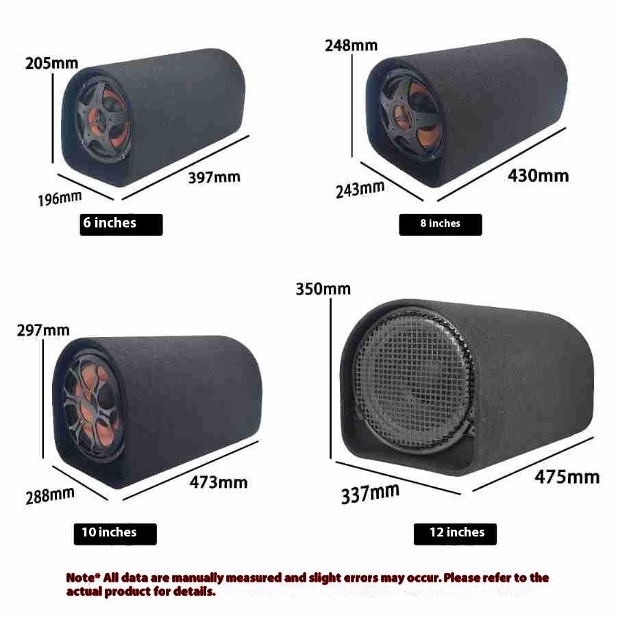 Car Subwoofer 70W High Power 6-inch 8-inch 10-inch Tunnel-shaped Car Audio