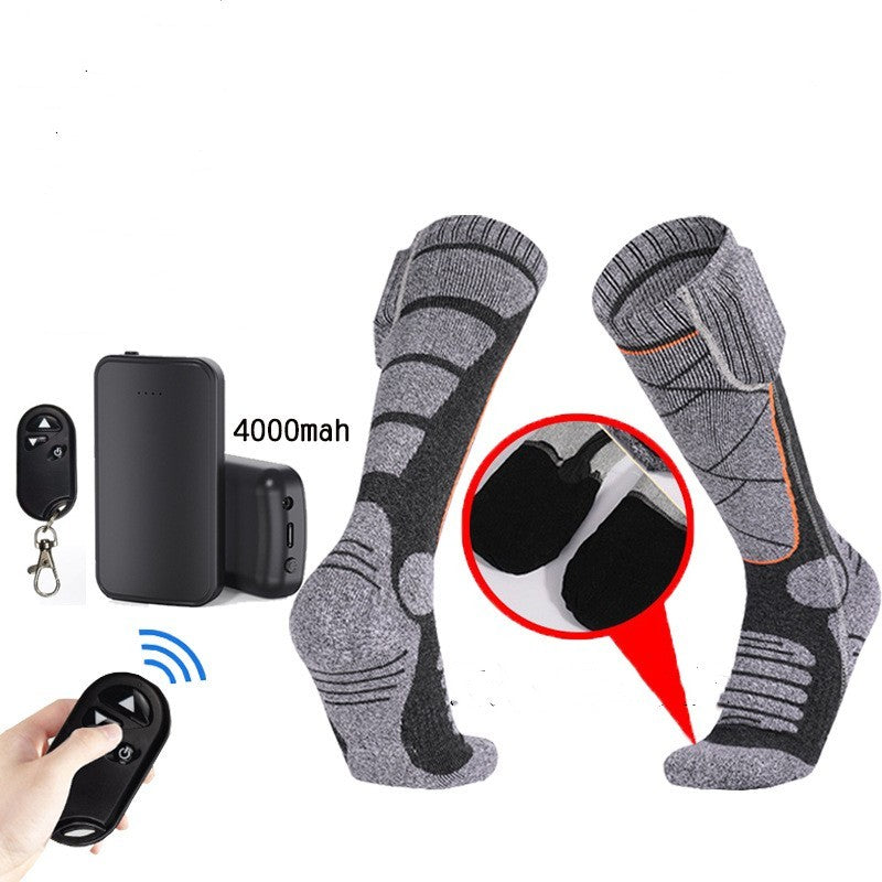 Remote Control Heating Socks Charging Heating Foot Warming Artifact Long Tube