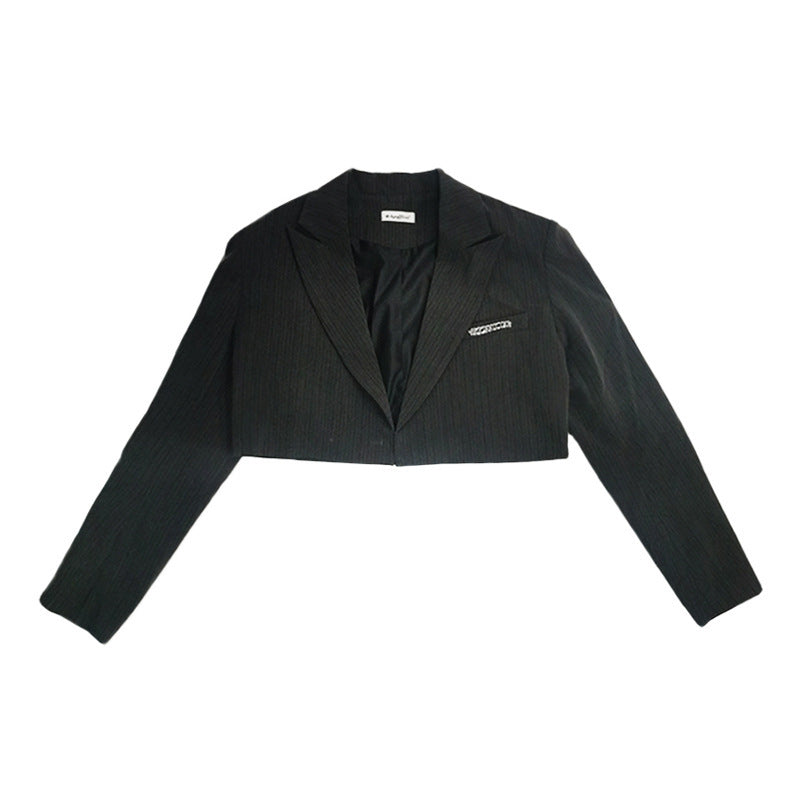 Dark Gray Short Suit Jacket Women Spring New