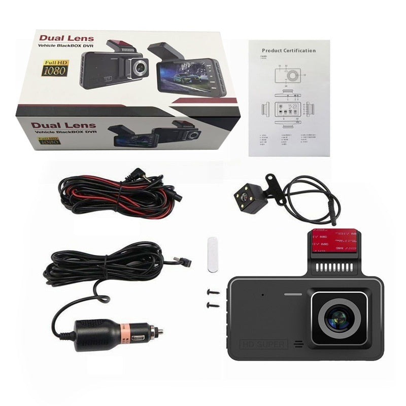 Driving Recorder HD Night Vision Dual Lens Hidden 4-inch