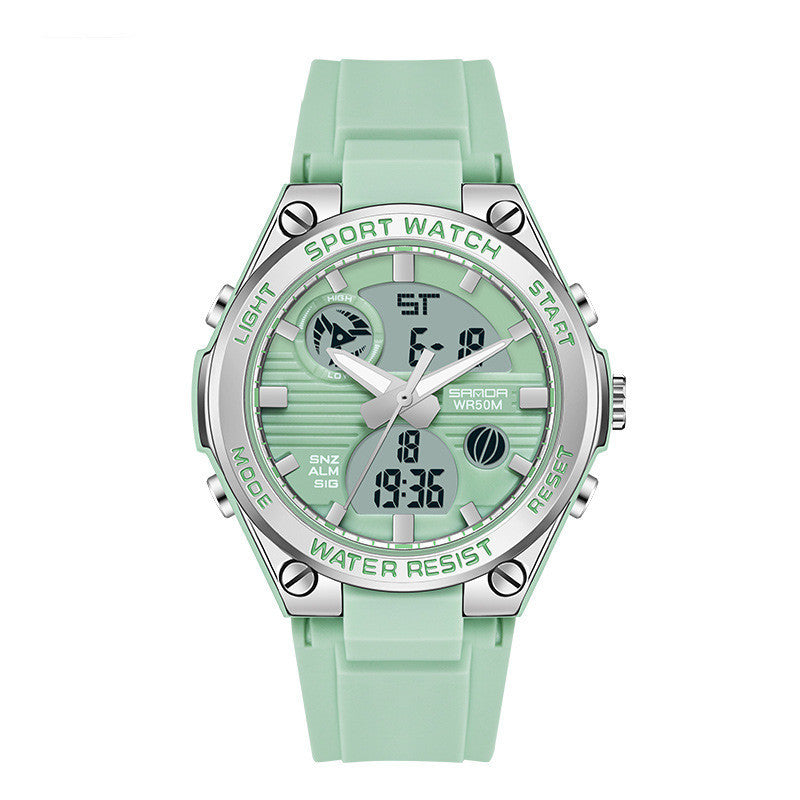 Men's Dual Display Waterproof Luminous Couple Sports Electronic Watch