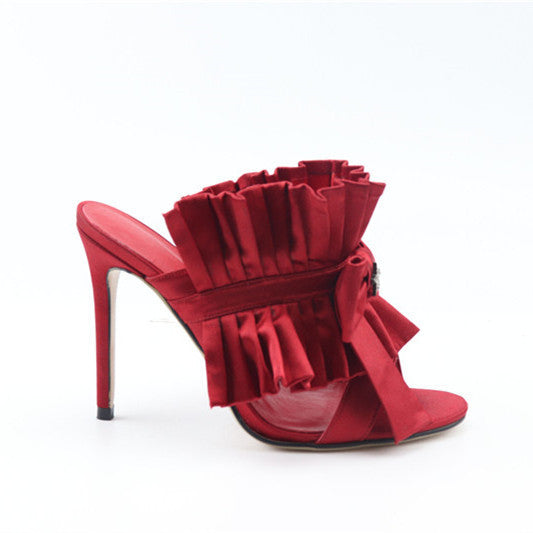 Women's Summer Stiletto High Heel Sandals And Slippers Plus Size