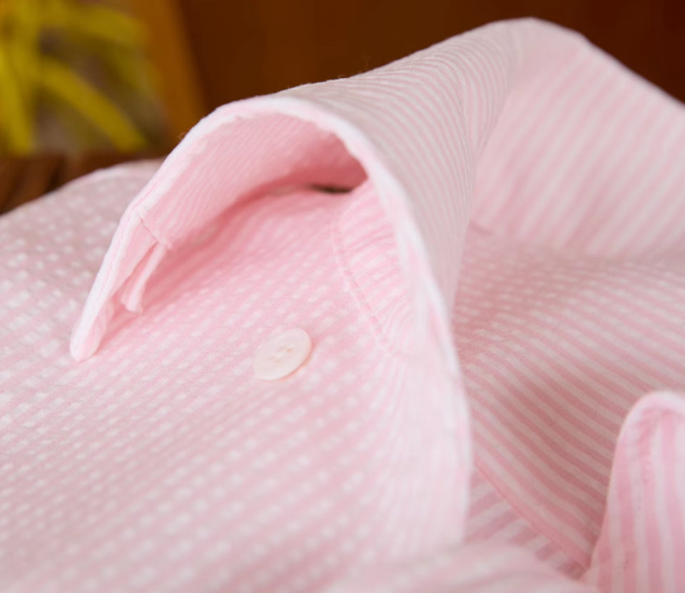 Retro One-piece Collar Striped Long-sleeved Shirt