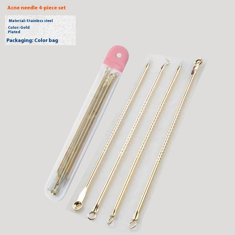 Pimple Pin 4-piece Stainless Steel Acne Remover Extruded Fat Particles Blackhead Remover