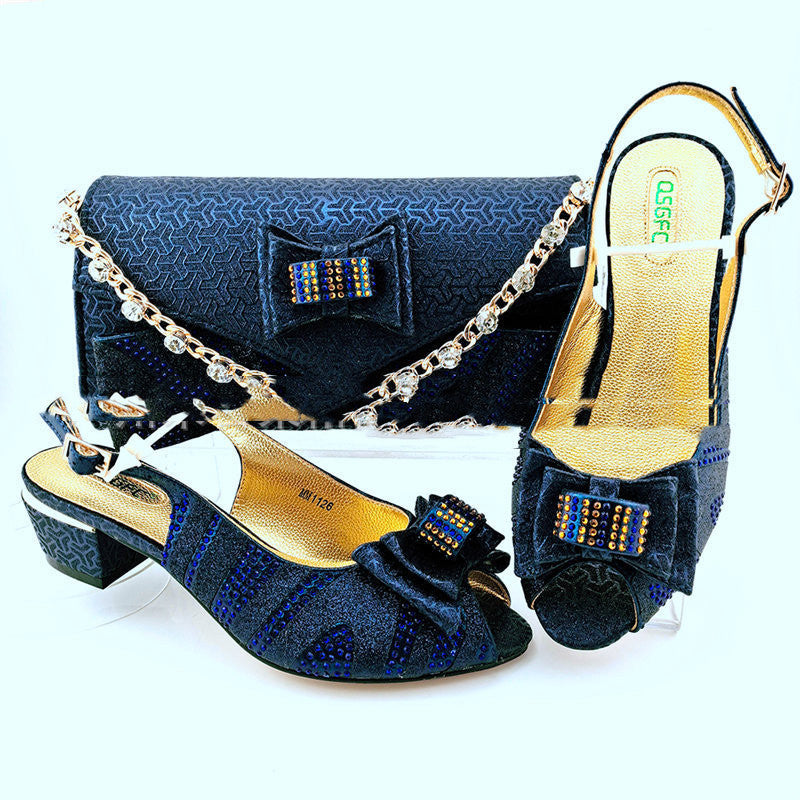 Summer Sweet Thick Heel Fish Mouth Scrub Sandals