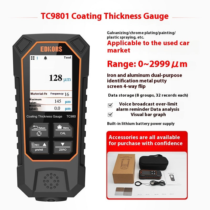 Automobile Paint Surface Plastic Spraying Iron Zinc Paint Film Thickness Detection Measuring Instrument