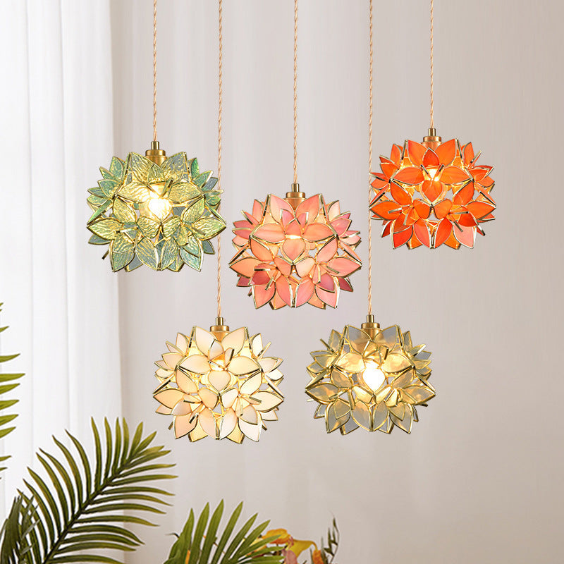 Stained Glass Chandelier Hanging Line Lamp