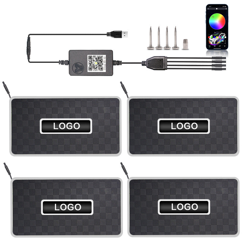 Car Foot Mat Ambience Light Led Car Decorative Light Bluetooth RGB Foot Sound Control Rhythm Lamp