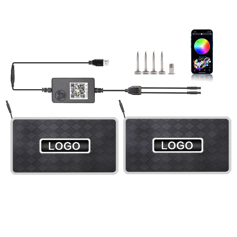 Car Foot Mat Ambience Light Led Car Decorative Light Bluetooth RGB Foot Sound Control Rhythm Lamp