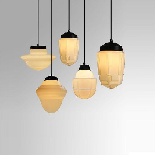 Simple Personality Retro Industrial Style Living Room Dining Room Single Head Cream Chandelier