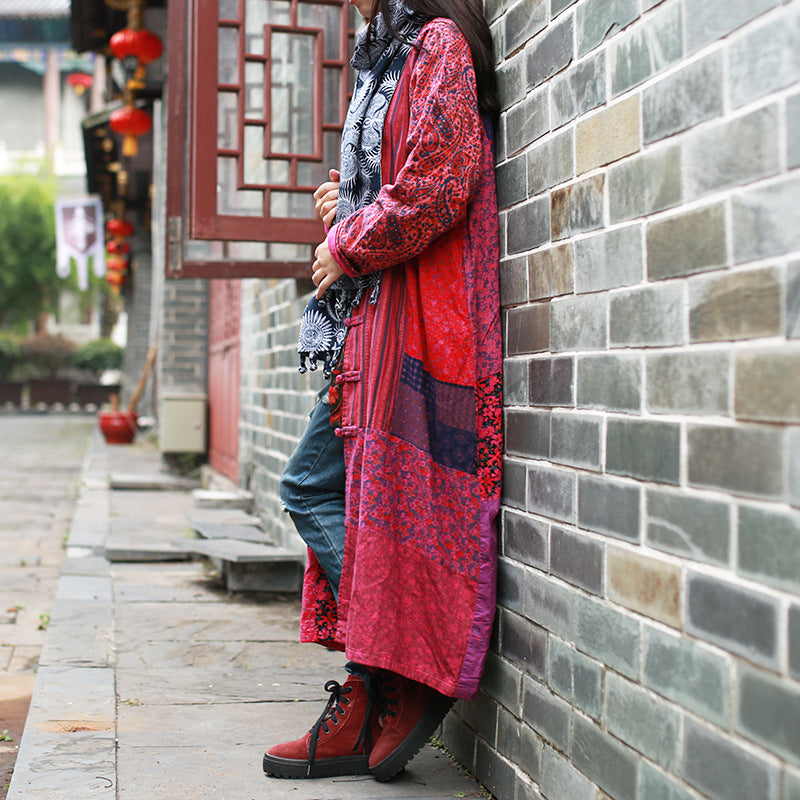 Vintage Chinoiserie Contrast Cotton And Linen Jacket