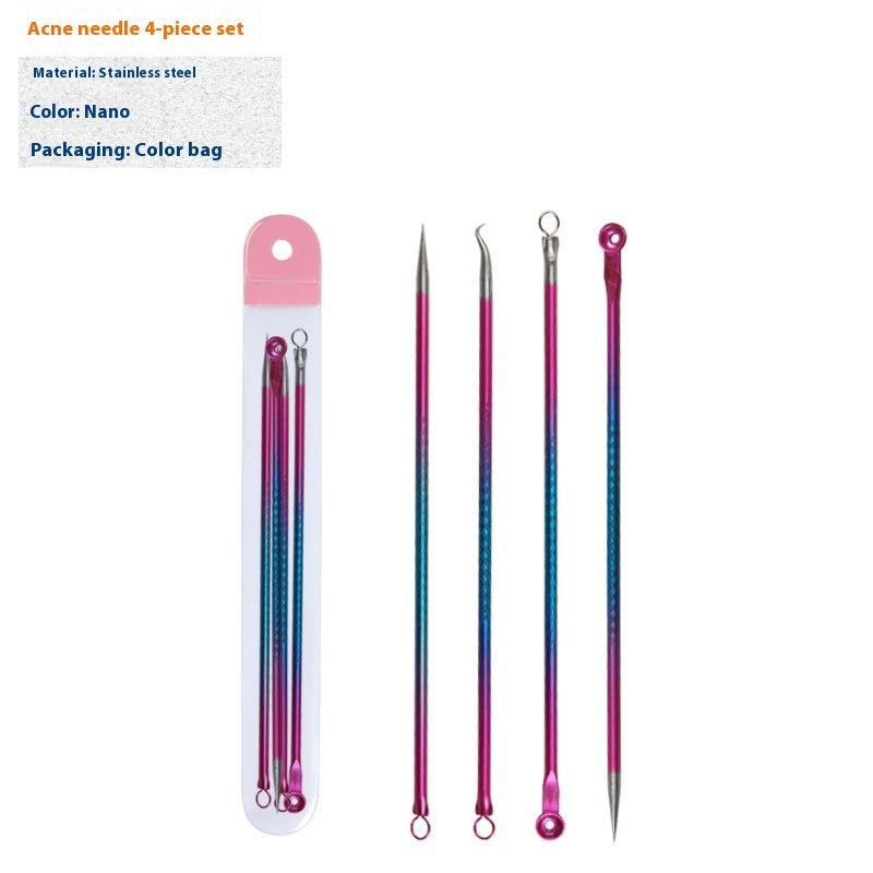 Pimple Pin 4-piece Stainless Steel Acne Remover Extruded Fat Particles Blackhead Remover