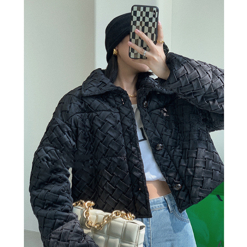 Fashionable Temperament Stand-collar Short Padded Jacket Women