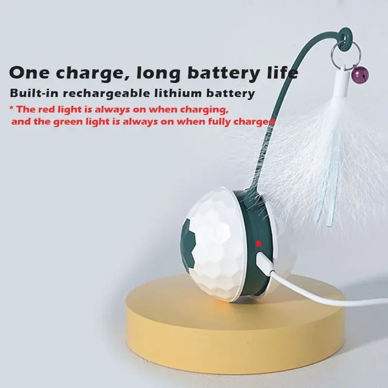 Cat Toy Cat Teaser Stick To Relieve Boredom Resistance Bite Cat Supplies Self-Moving Irregular With USB Connect