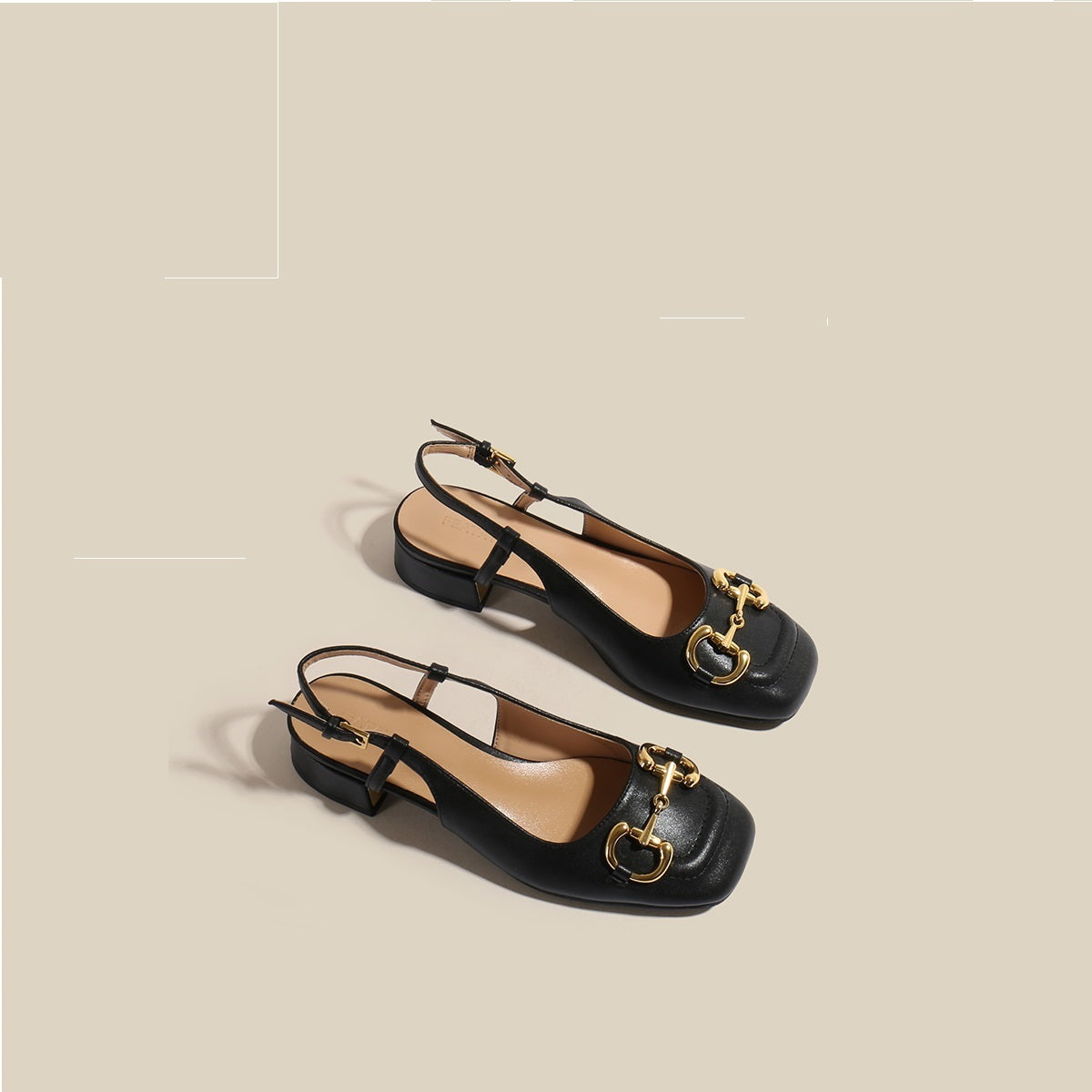 Vintage Metal Buckle Mary Jane Block Heel Sandals