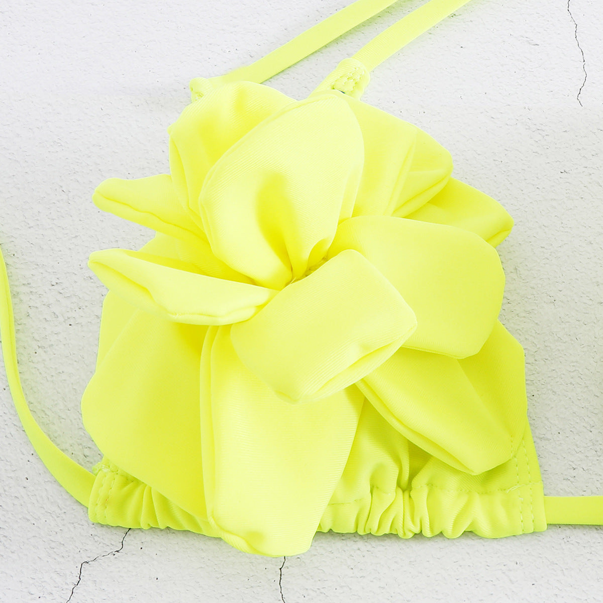 Three-point Three-dimensional 3D Flower Low Waist Bikini Swimsuit