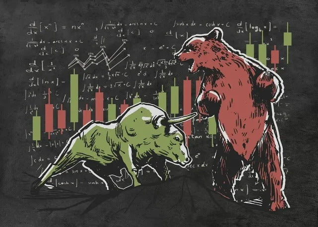 Bear Market Bull Market Rally Poster Decoration Canvas Painting Core