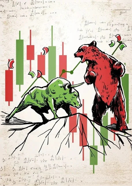 Bear Market Bull Market Rally Poster Decoration Canvas Painting Core