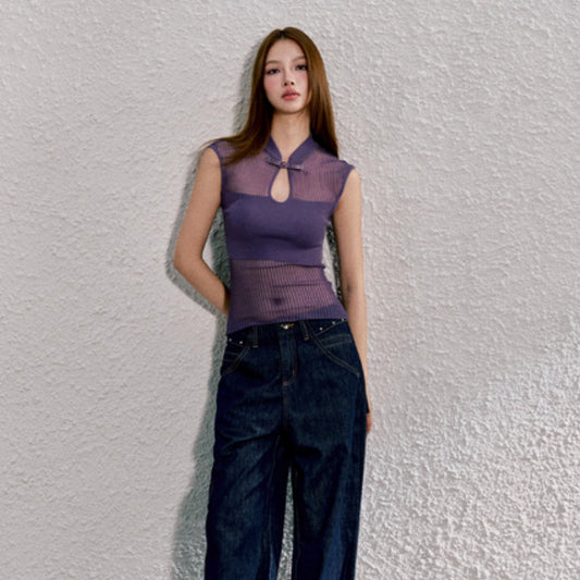 Hollow Out Unique Style For Wearing Sleeveless Tops Outside