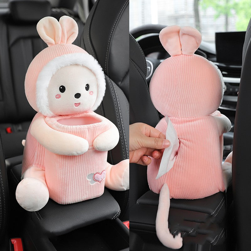 Creative Car Tissue Box Trash Can Two-in-one Cute Armrest Box Pumping Paper Box