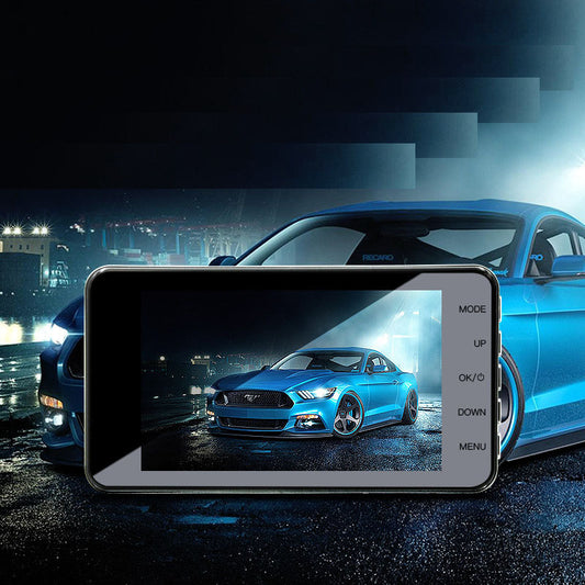 4 Inch Zinc Alloy Appearance Driving Recorder Dual Lens 1080p