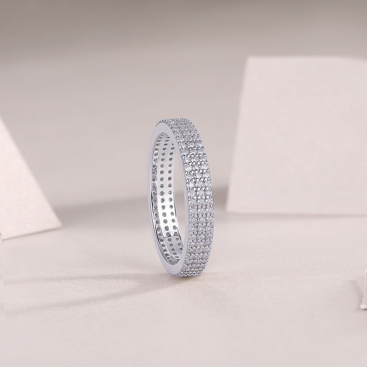 Light Up The Time - A Wedding Ring Set With Top-quality Moissanite S925 Silver And Platinum-plated Diamond Can Be Tested With A Diamond Pen