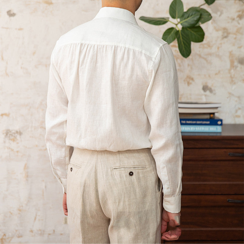 Holiday Commuter Half-open Collar Breathable Casual Long-sleeved Shirt