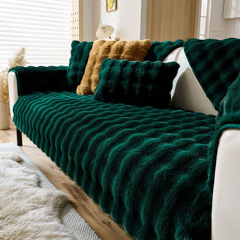 Rabbit Plush Sofa Cushion Winter Thickened Fleece Simple