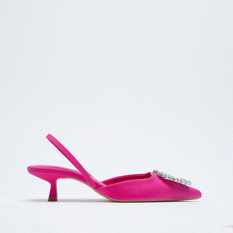 Women's High Heel Shiny Rhinestone Pointed Sandals