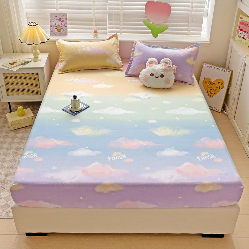 Brushed Single-layer Fitted Sheet Mattress Protective Cover