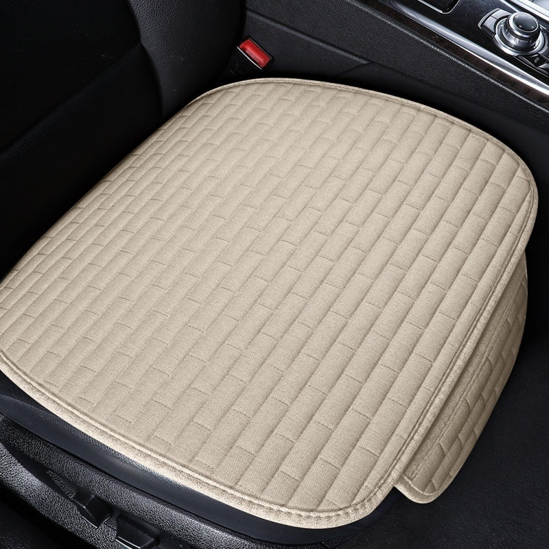 Linen Car Seat Cushion Three-piece Seat Protective Pad