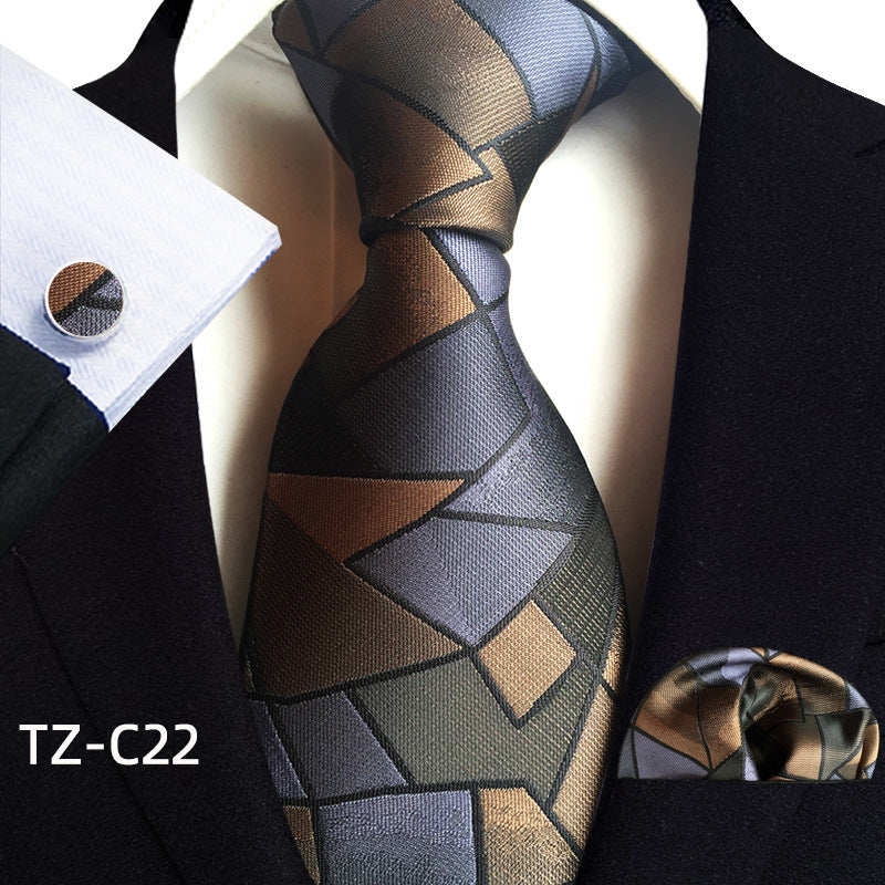 Waist Flower Men's Tie Pocket Towel Cuffs Three Piece Suit
