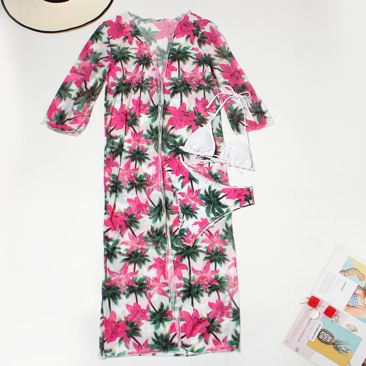 Fashion Blouse Split Three-piece Set For Women