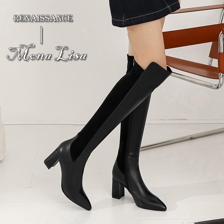 Women's Elastic Skinny Single Leather Women's Boots