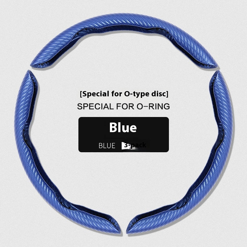 Steering Wheel Cover Sweat-absorbent Suede Carbon Fiber Pattern Protective Cover