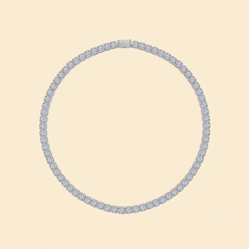 Square Rock Candy Chain Personalized Design Moissanite Cuban Chain Necklace