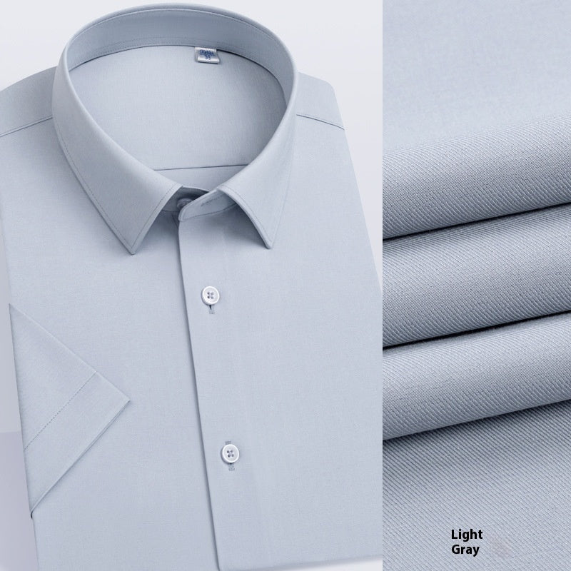 Men's Long-sleeved Mulberry Silk Non-ironing Business Clothing Micro-elastic Casual Shirt
