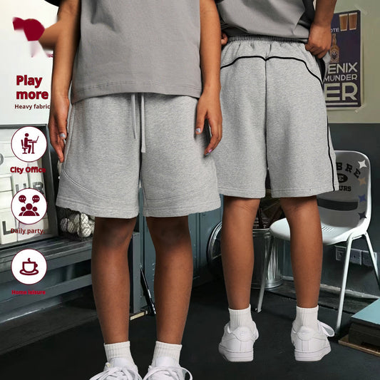 Solid Color Loose Medium And Large Children's Shorts Basic Style Sports Shorts