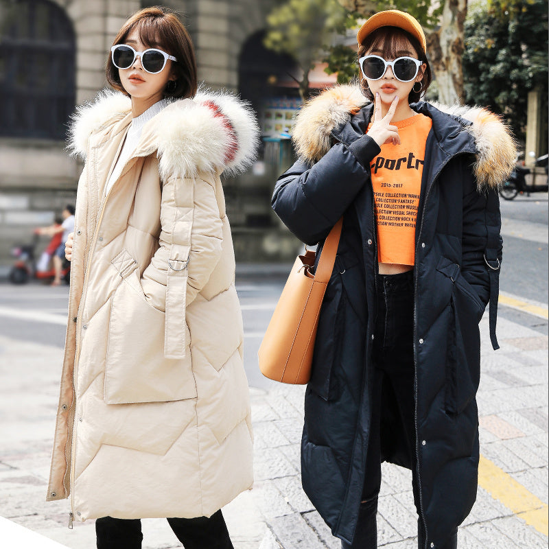 Mid-length loose down padded jacket