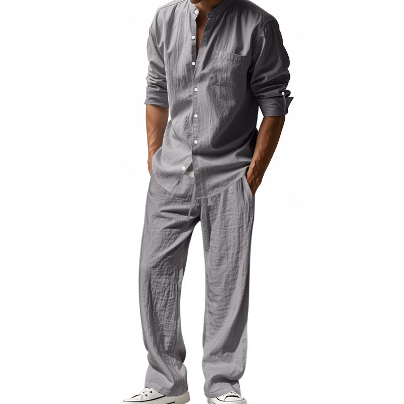 Loose Long-sleeved Trousers Shirt Outfit Men