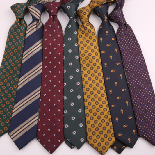 Men's Polyester Striped Flower Fashion Business Formal Tie
