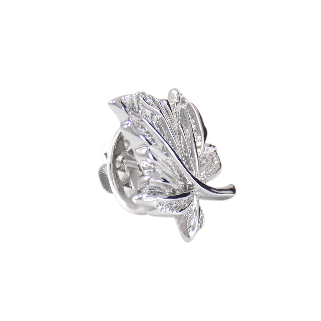 Silver Leaf Brooch Jewelry Collar Pin Metal Brooch