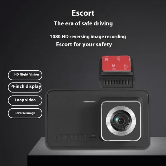 Driving Recorder HD Night Vision Dual Lens Hidden 4-inch