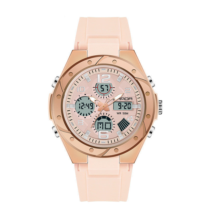 Men's Dual Display Waterproof Luminous Couple Sports Electronic Watch